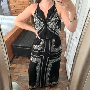 Black and White Patterned Maxi Dress